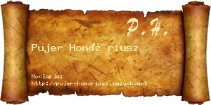 Pujer Honóriusz névjegykártya